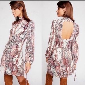 Free People All Dolled Up Paisley Mini Dress X-small